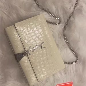 Authentic YSL white croc bag